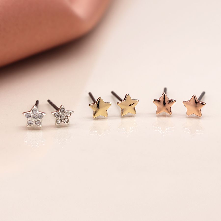 Triple pack star earrings