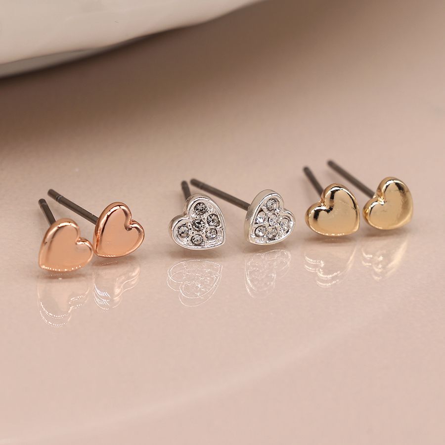 Triple pack heart earrings