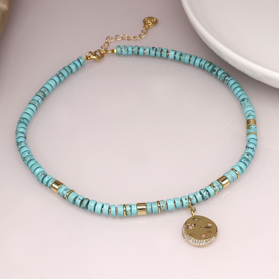 Turquoise beaded necklace