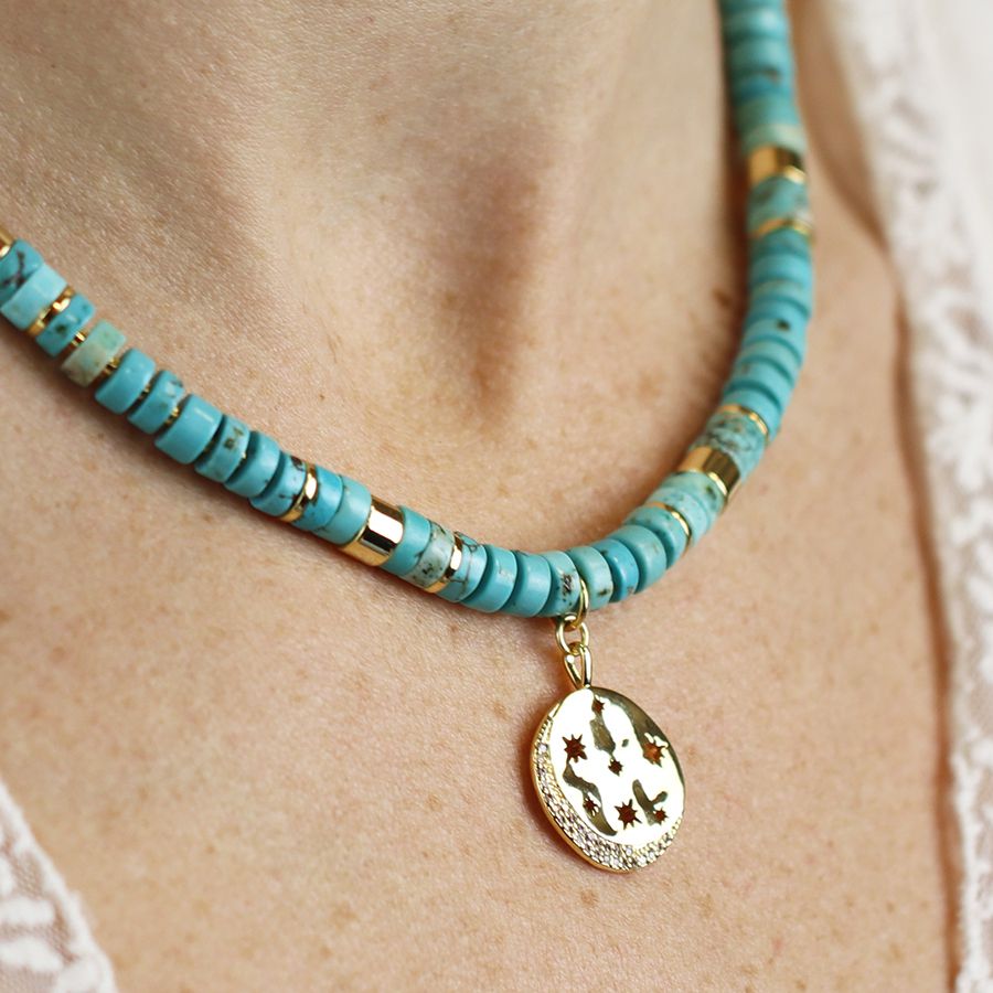 Turquoise beaded necklace