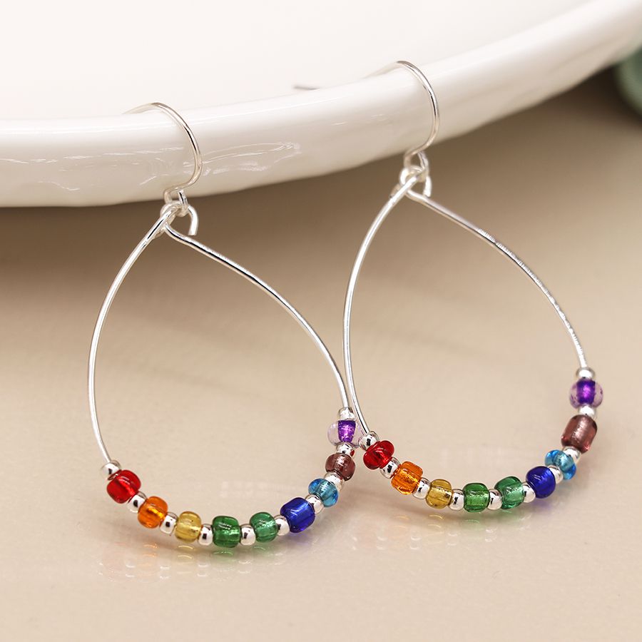 Rainbow teardrop earrings