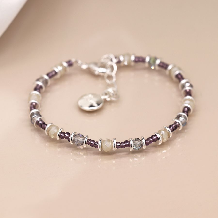 Mauve mix beaded bracelet