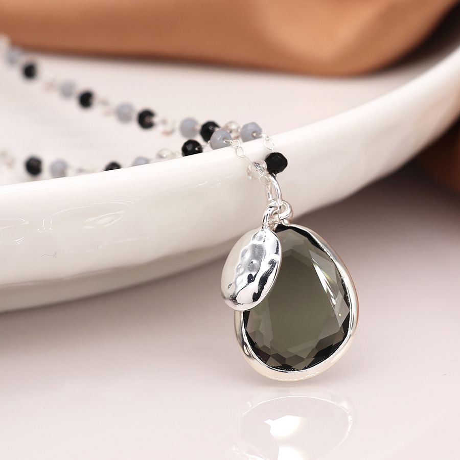 Smokey beaded necklace