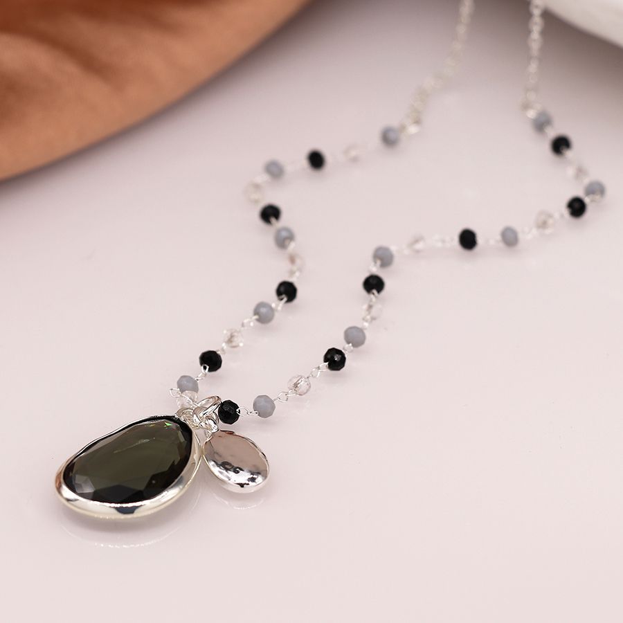 Smokey beaded necklace