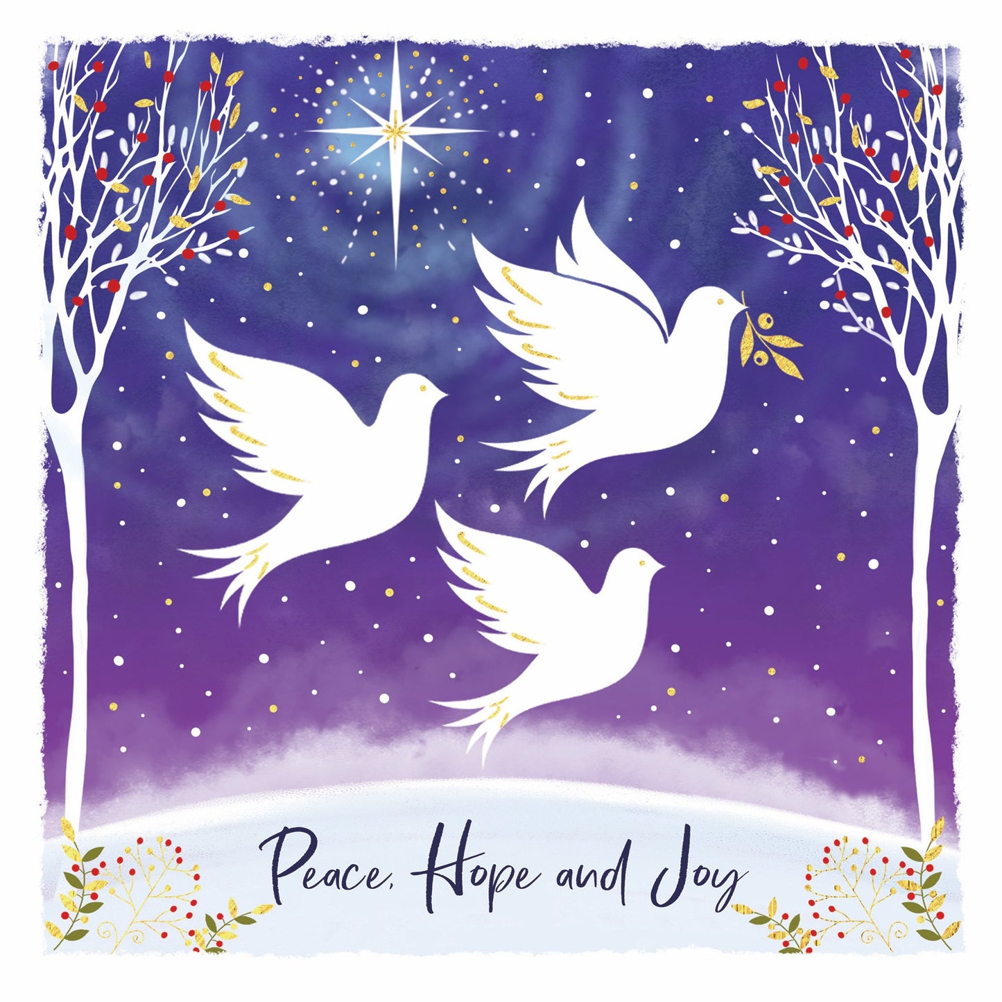 Peace and joy doves cards, pack of 10