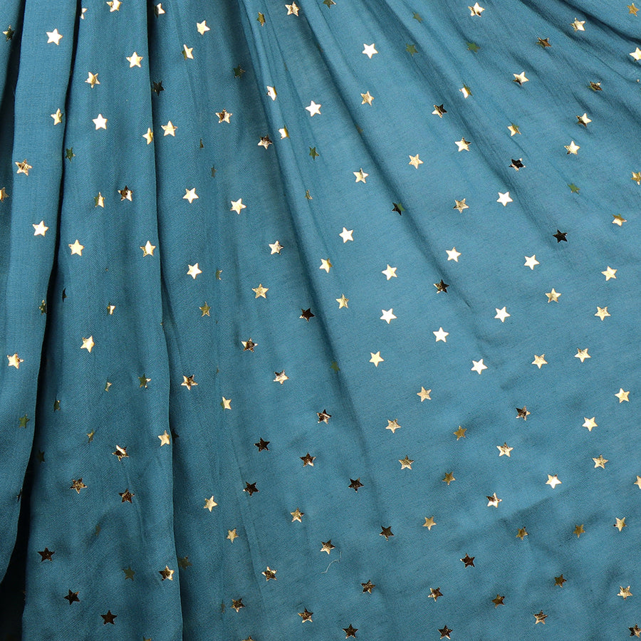 Teal metallic star scarf