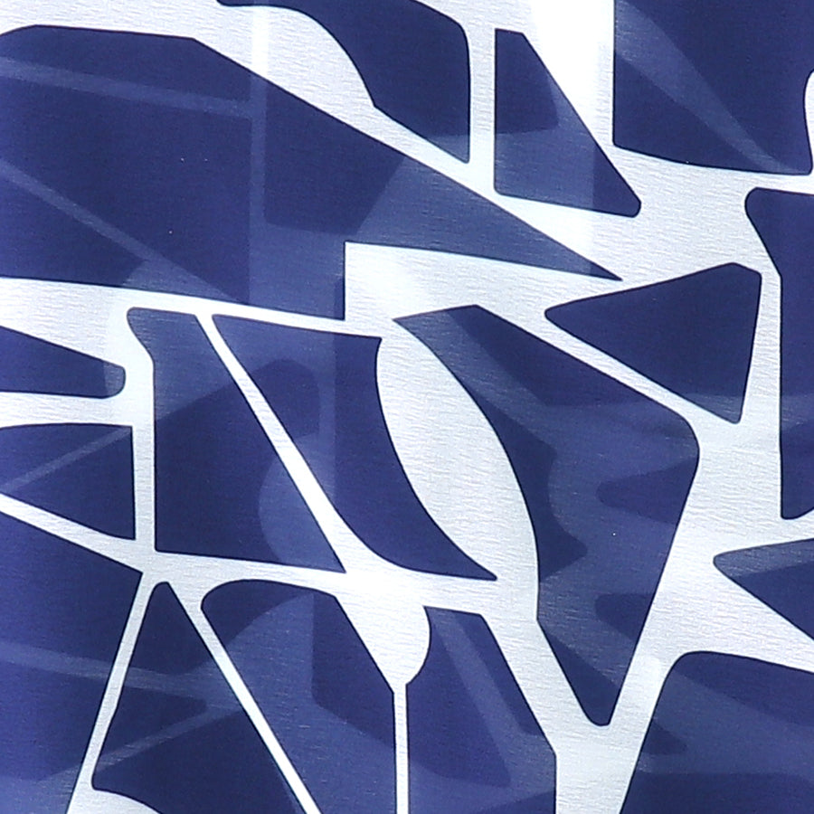 Navy and white recycled scarf