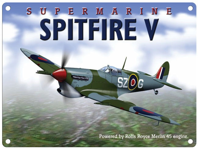 Spitfire metal sign