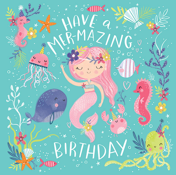 Mermaid Birthday Card