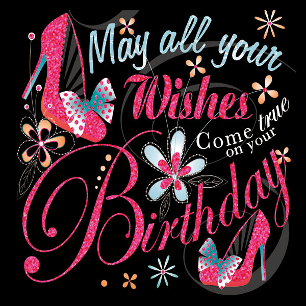 Pink shoe birthday card