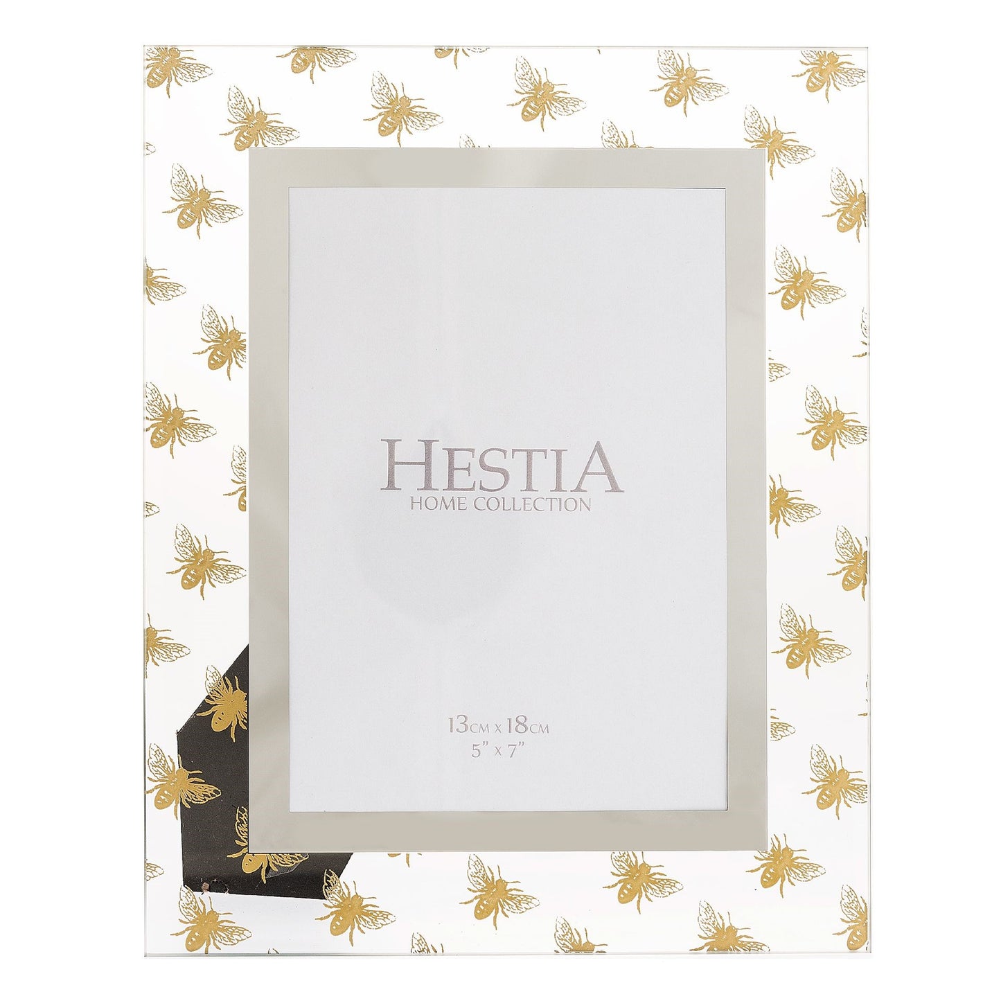 Glass gold bee print photo frame