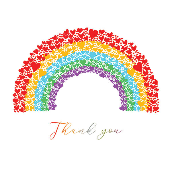 rainbow thank you card