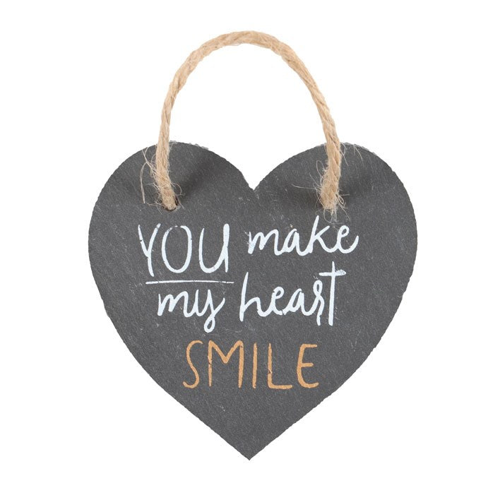 Heart smile slate hanger