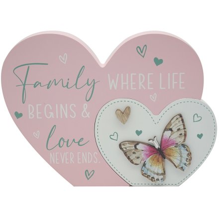 Family heart plaque