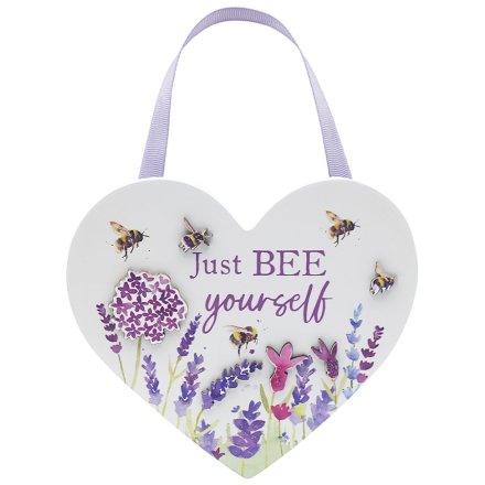 Bee yourself heart plaque