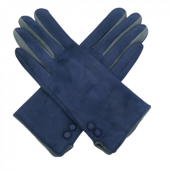 Navy gray contrast gloves
