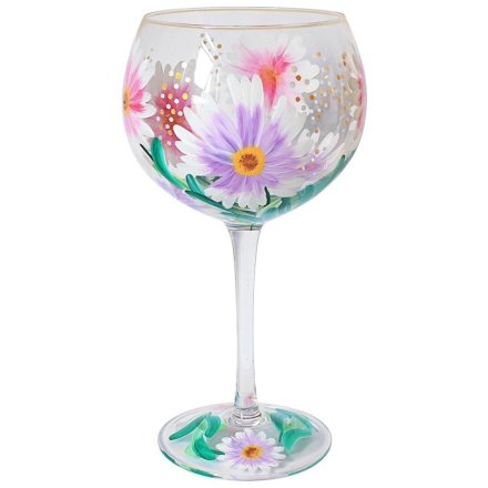 Hand painted gin glass