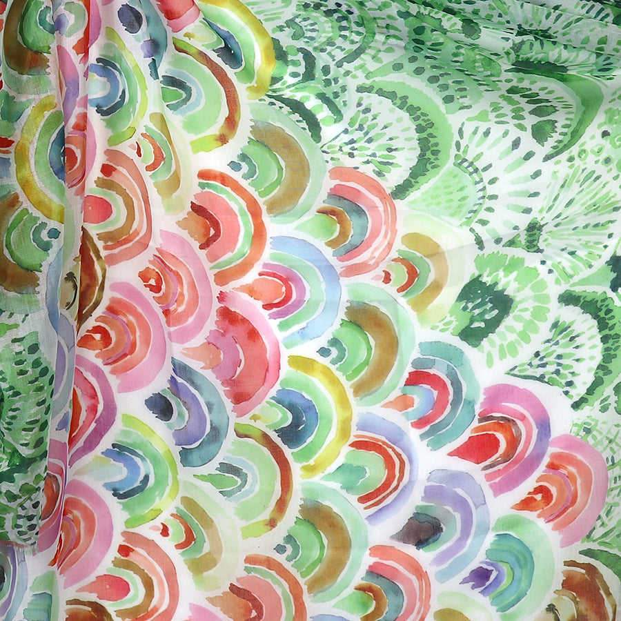 Green mix Rainbow print scarves