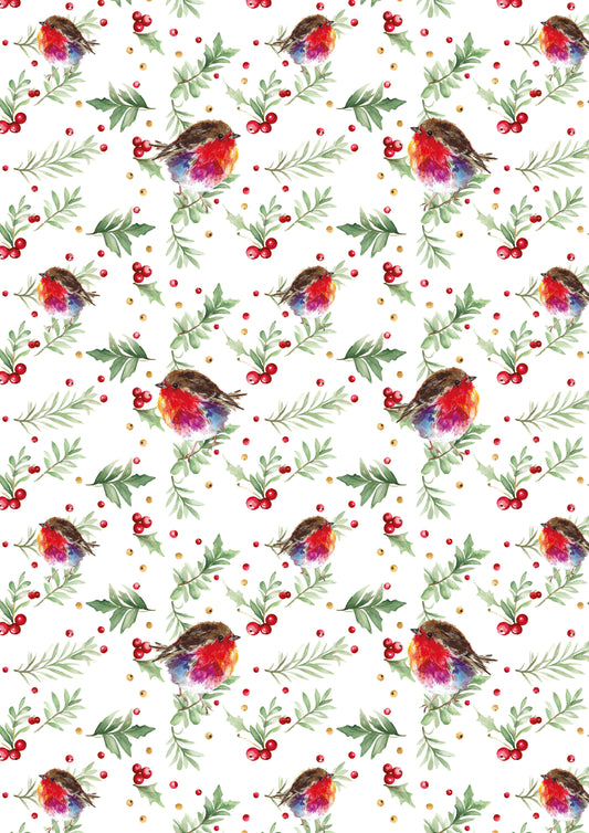 Robin wrapping paper