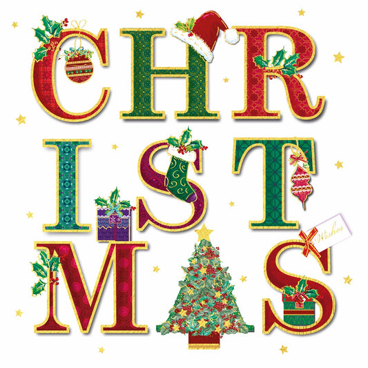 Christmas letters cards, pack of 10