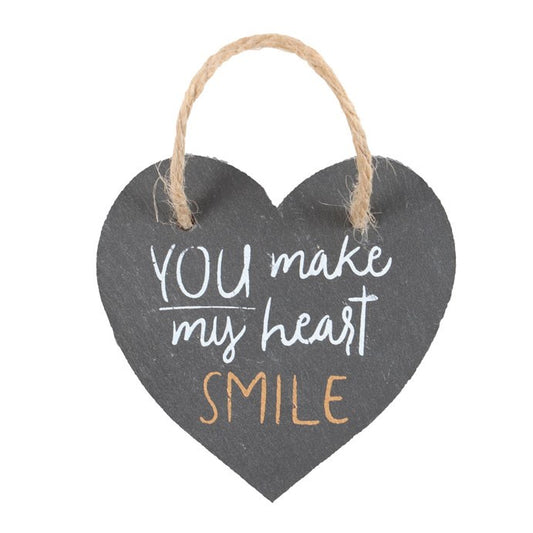 Heart smile slate hanger