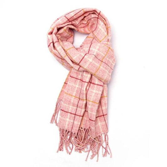 Pink check scarf