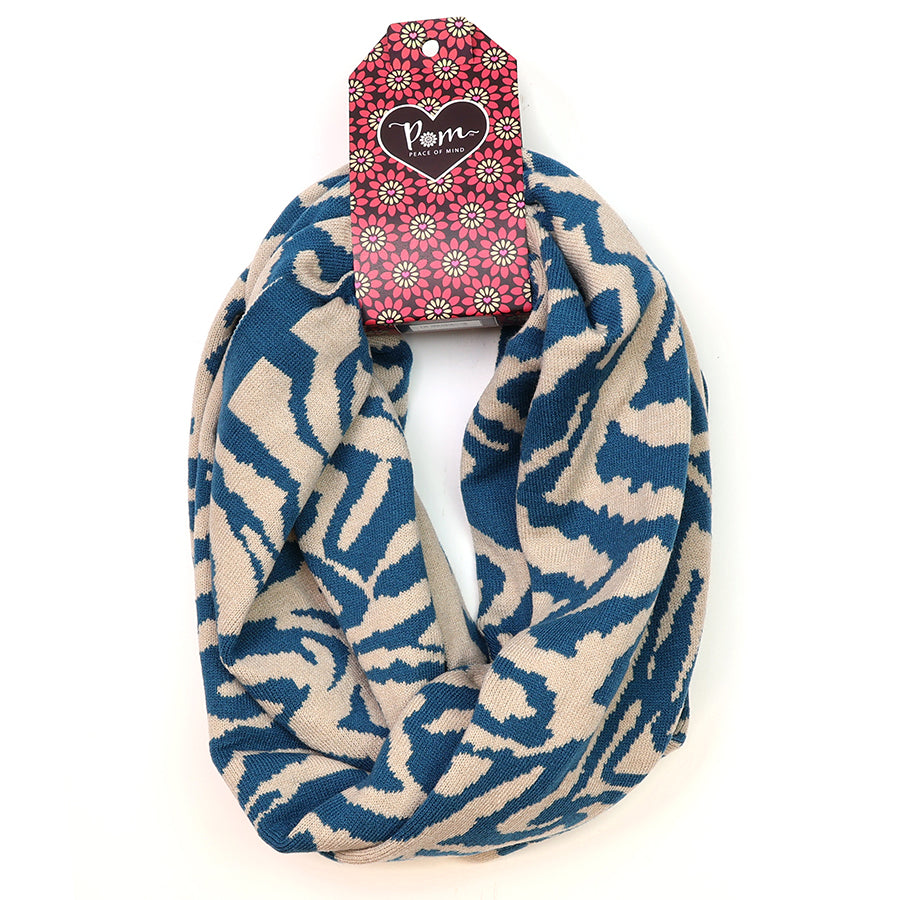 Blue animal print snood
