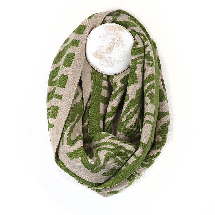 Green animal print snood