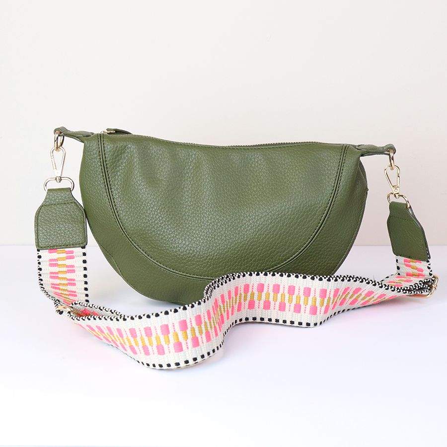 Olive half moon bag