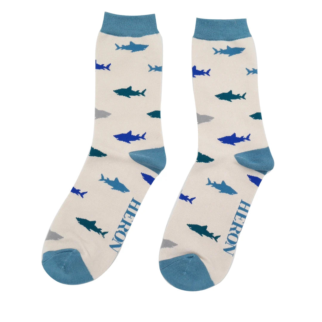 Mr Heron shark socks